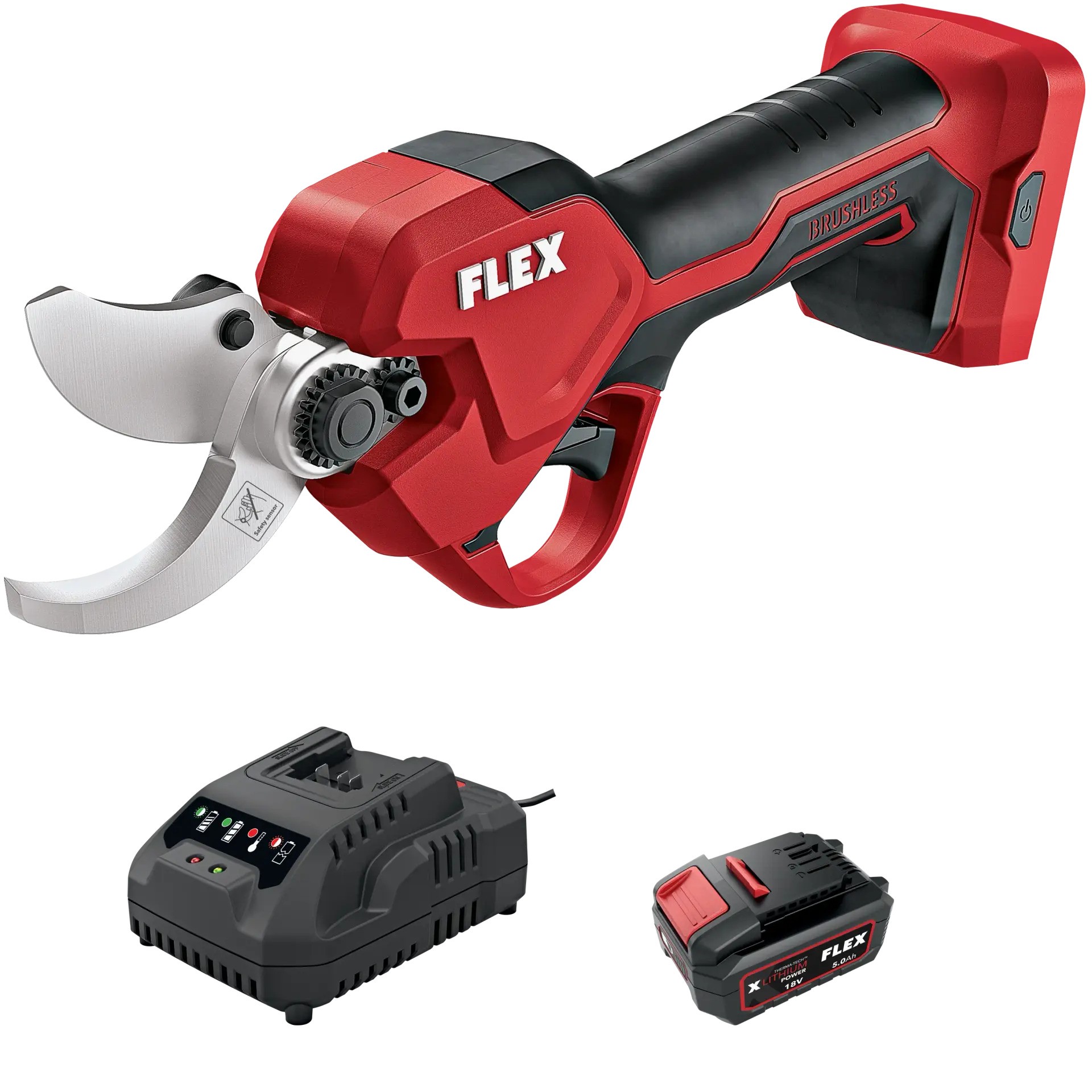 Sécateur sans fil Flex-tools 534493 GPS 35 18-EC, batterie 18 V 1 x 5,0 Ah et chargeur