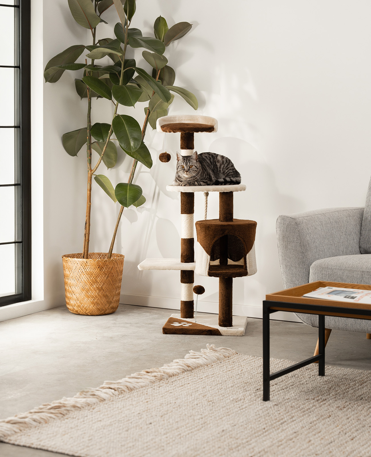 Lionto Kratzbäume Lionto Kratzbaum Höhe 112 cm braun/ beige