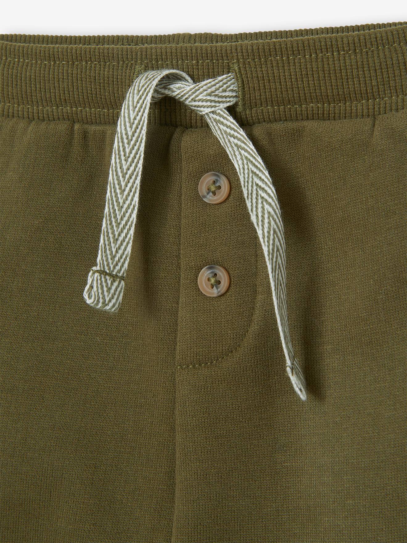 Ensemble en molleton sweat et pantalon bébé kaki foncé