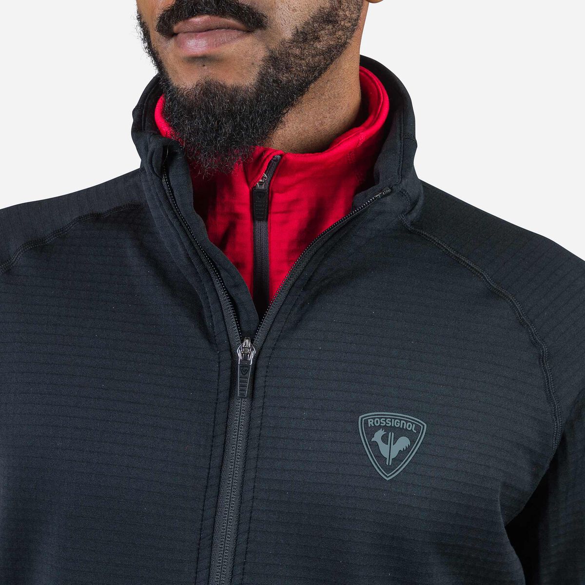 Herrenfleecejacke mit durchgehendem Reißverschluss Blackside