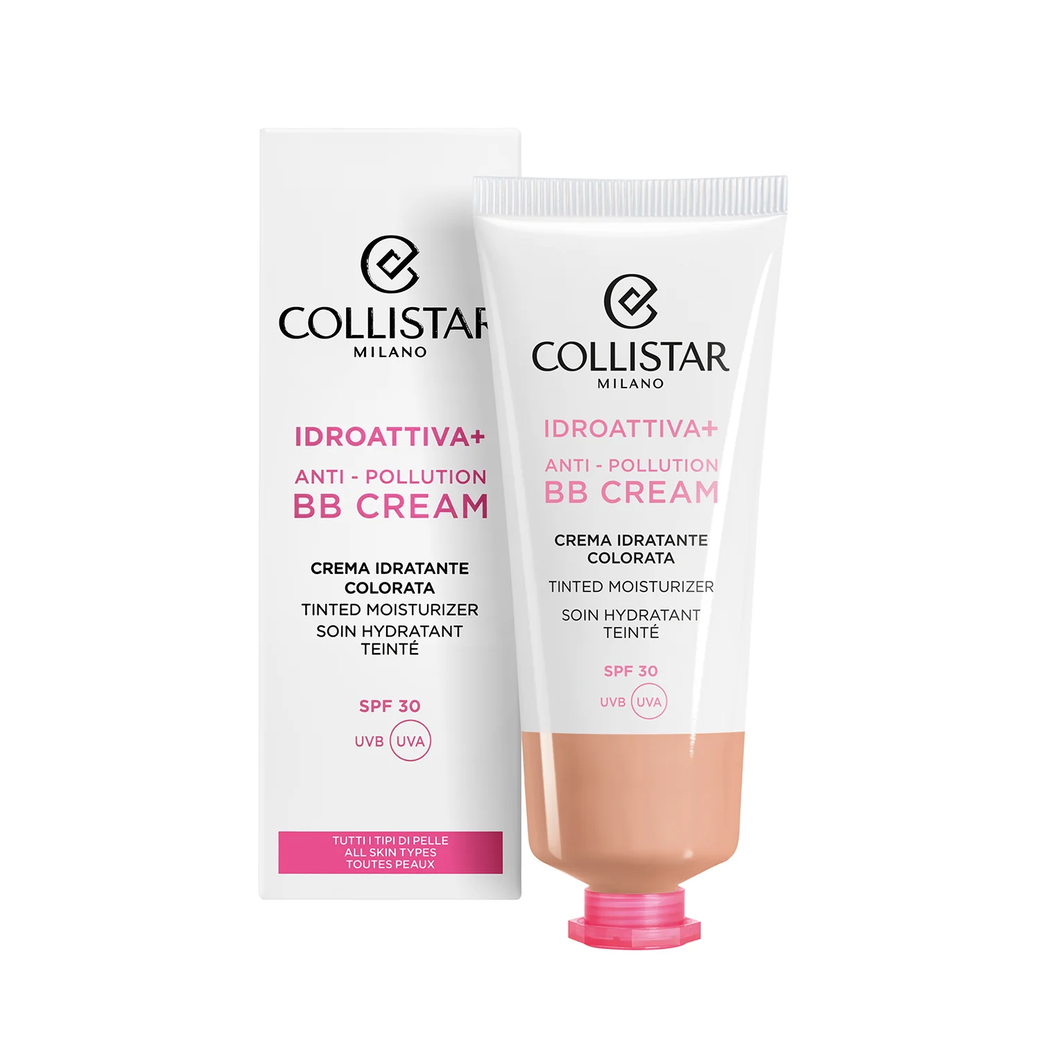 Idroattiva+ Crema BB Antipolución SPF30 - Crema BB, Crema Facial Hidratante con Color