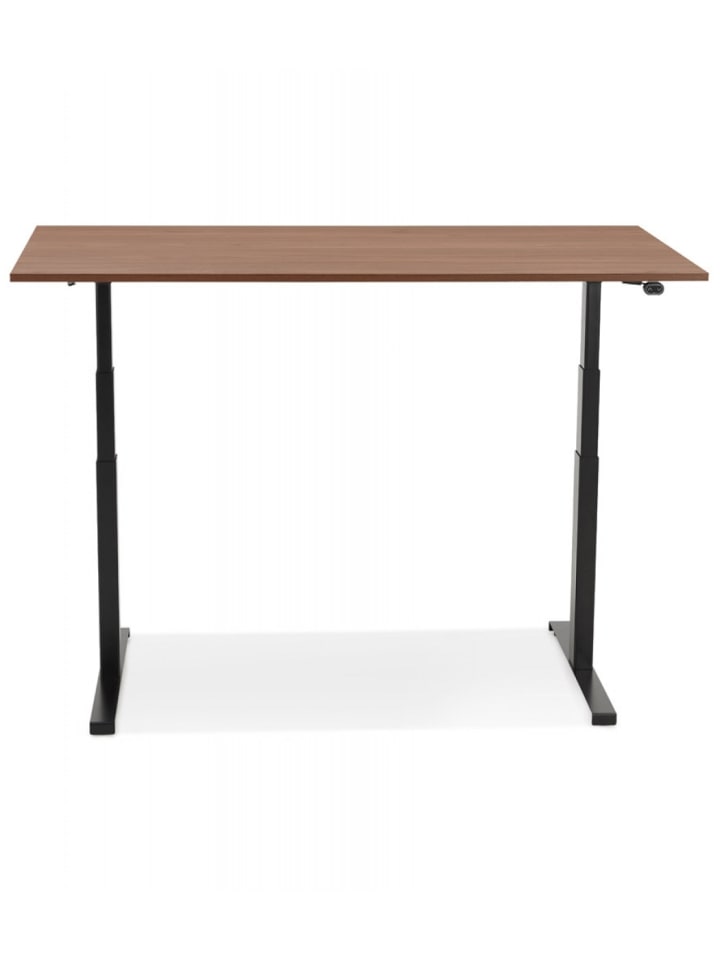 KADIMA DESIGN Elektrischer Sitz-Steh-Schreibtisch aus Holz Metall | Modern in Braun-Schwarz günstig kaufen