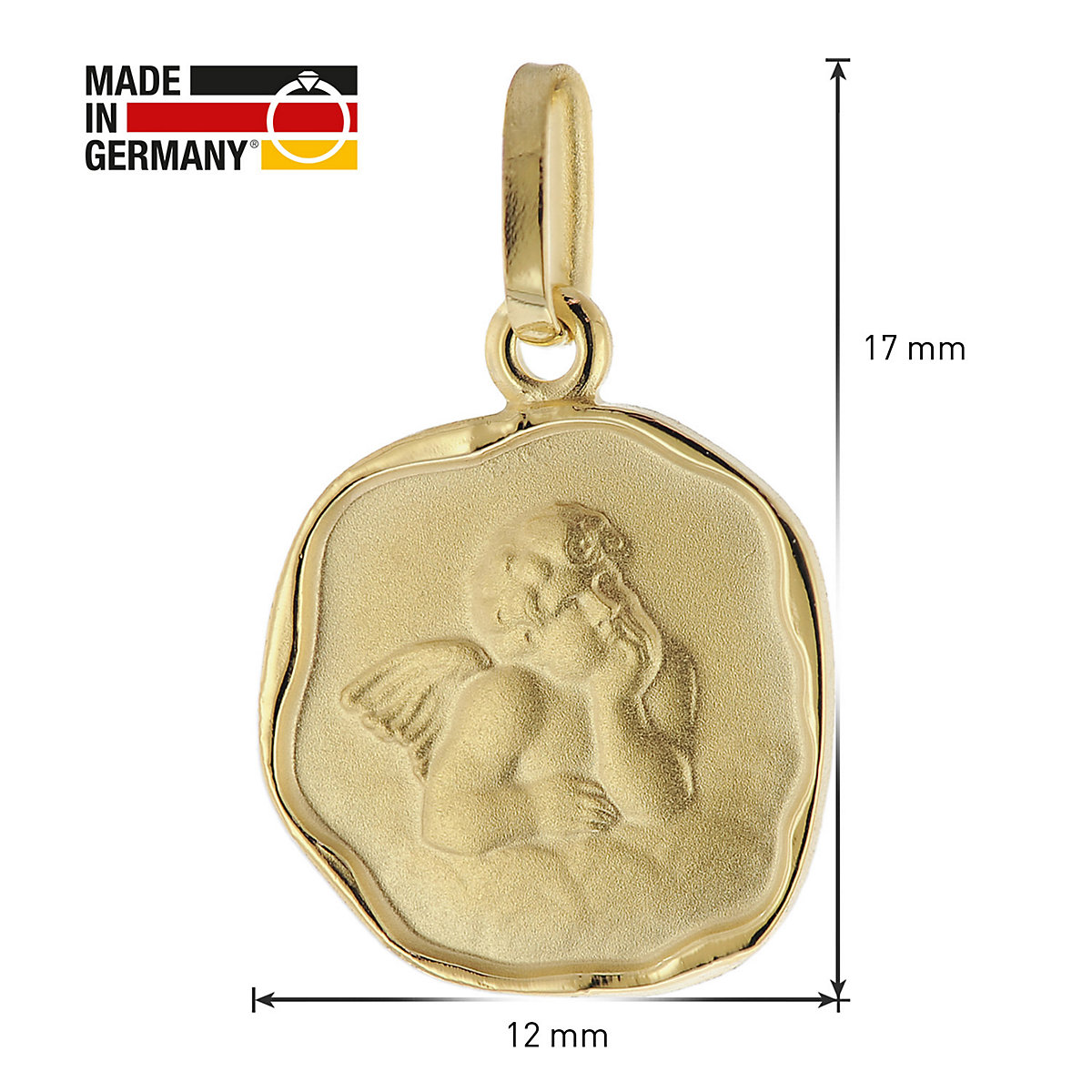 Kinder-Halskette mit Schutzengel 333/8K Gold Halsketten