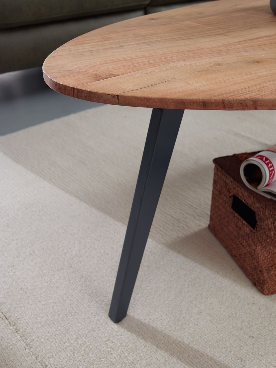 Wohnling Couchtisch Nierenform 110 x 60 x 45 cm Braun