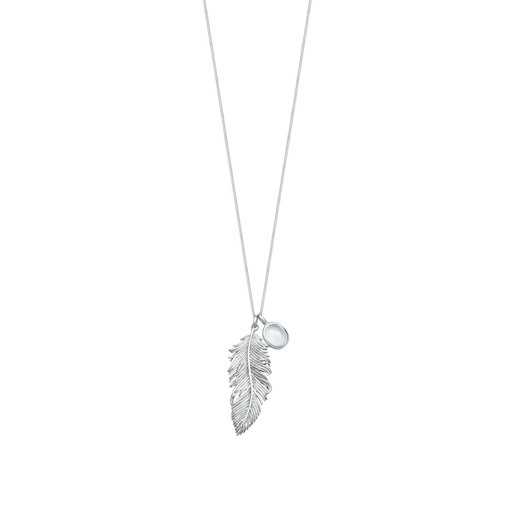 Elli Elli Collier Femme Plume Boho en Argent Sterling 925 collier