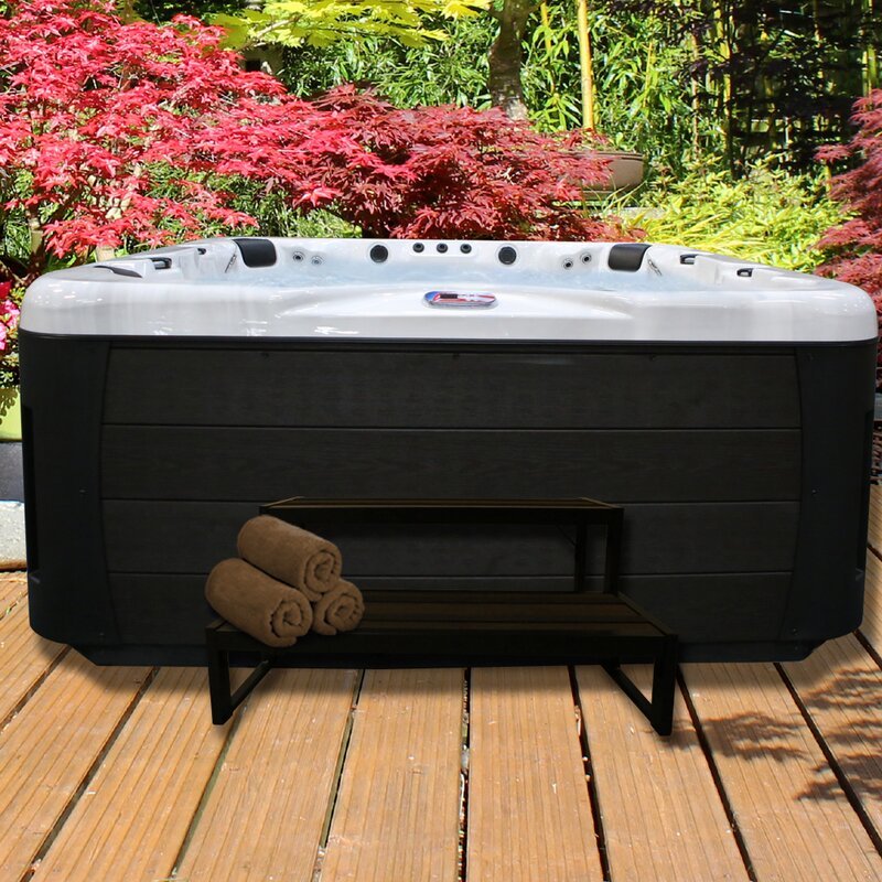American Spas 7 - Person 56 - Jet Acrylic Square Hot Tub with Ozonator and Built-In Speaker