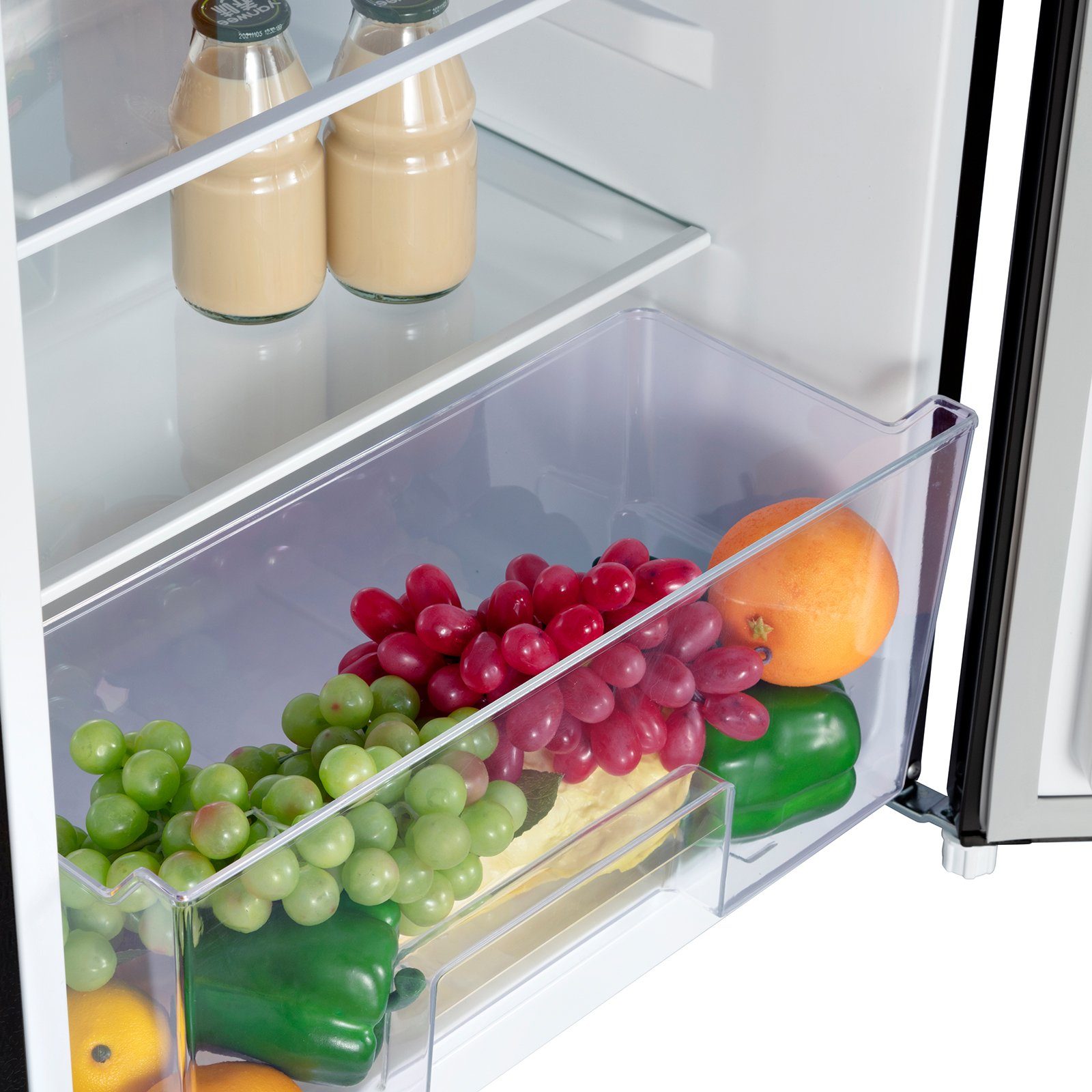 CHiQ Kühlschrank CSF120BE, 85 cm hoch, 55 cm breit, 126L Kühlschrank,12 Jahre Garantie auf den Kompressor,Low-frost