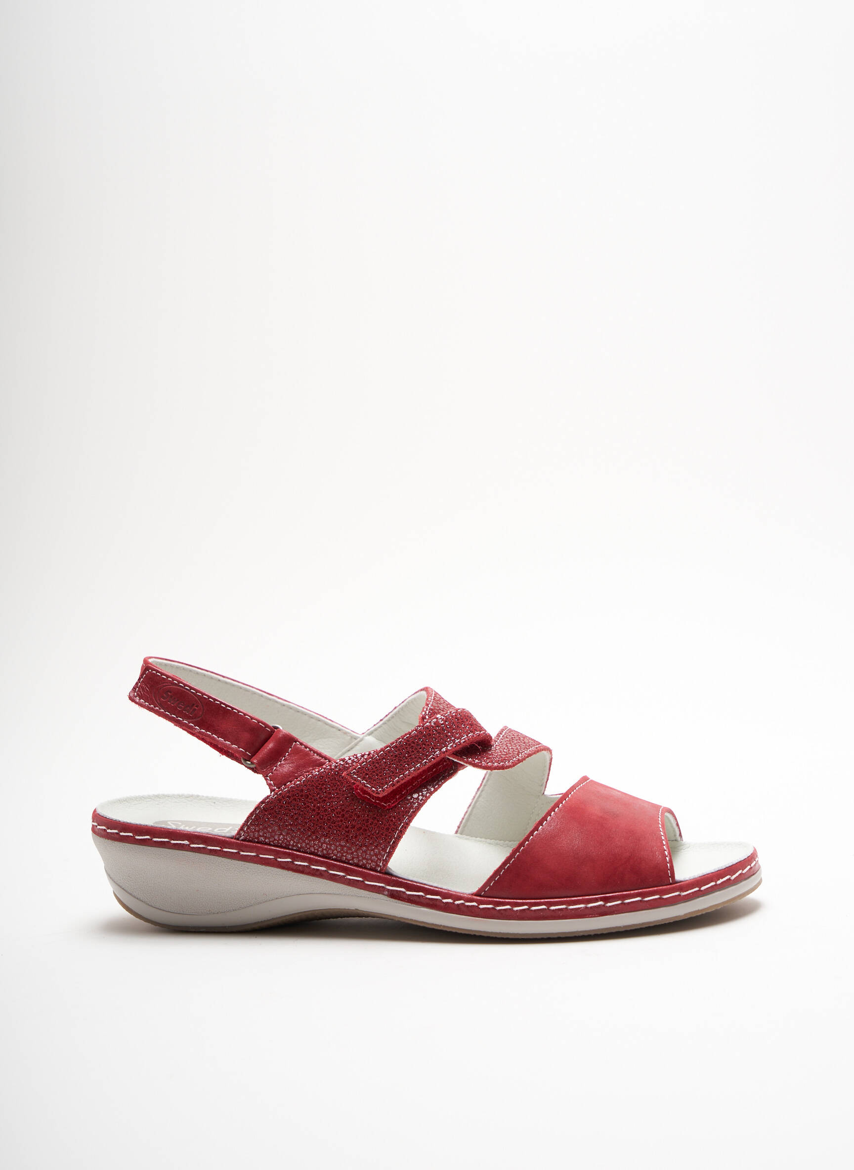 Swedi Sandales Nu Pieds Femme couleur rouge