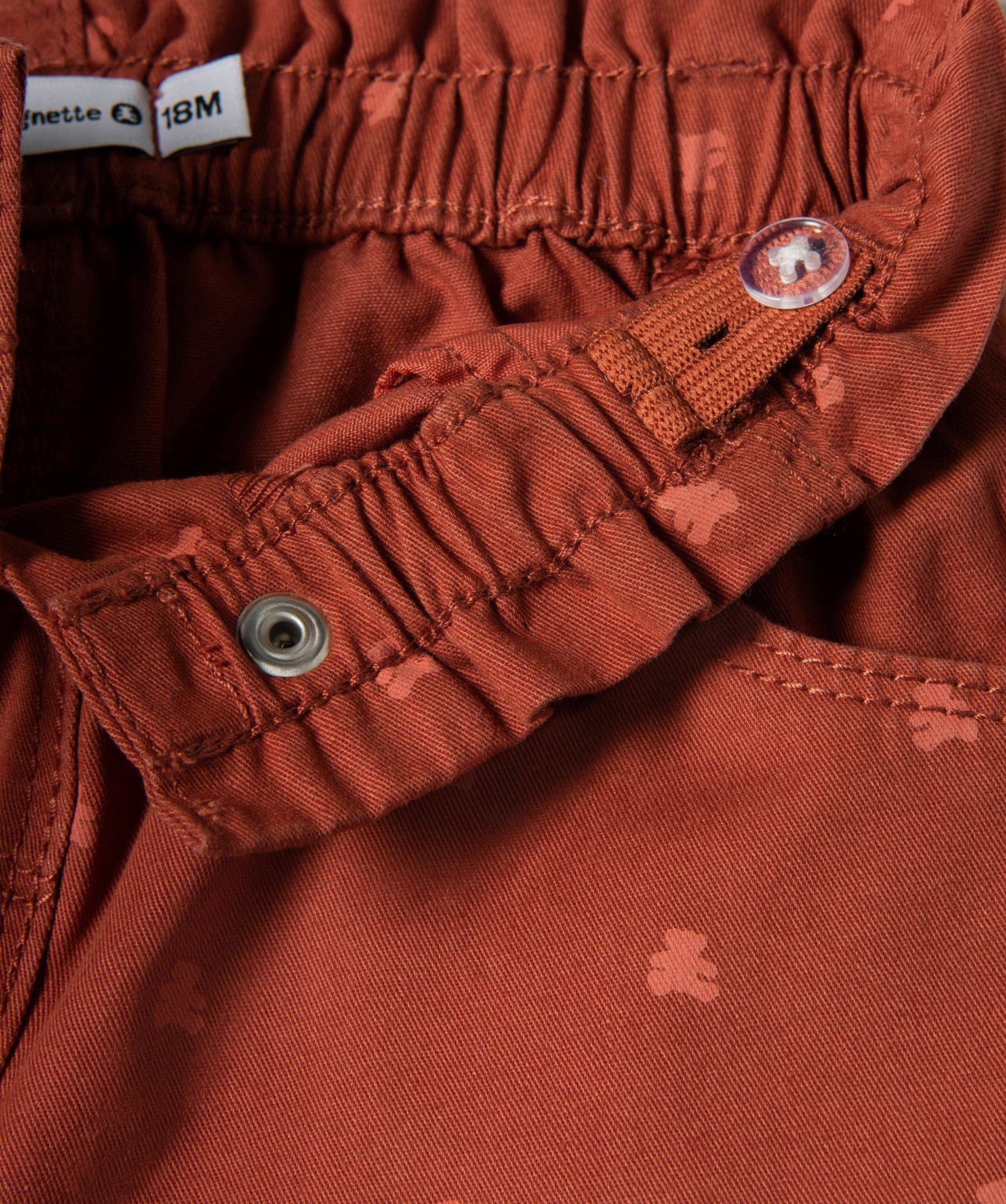 Pantalon bébé fille coupe carotte avec motif et ceinture t... orange | GEMO