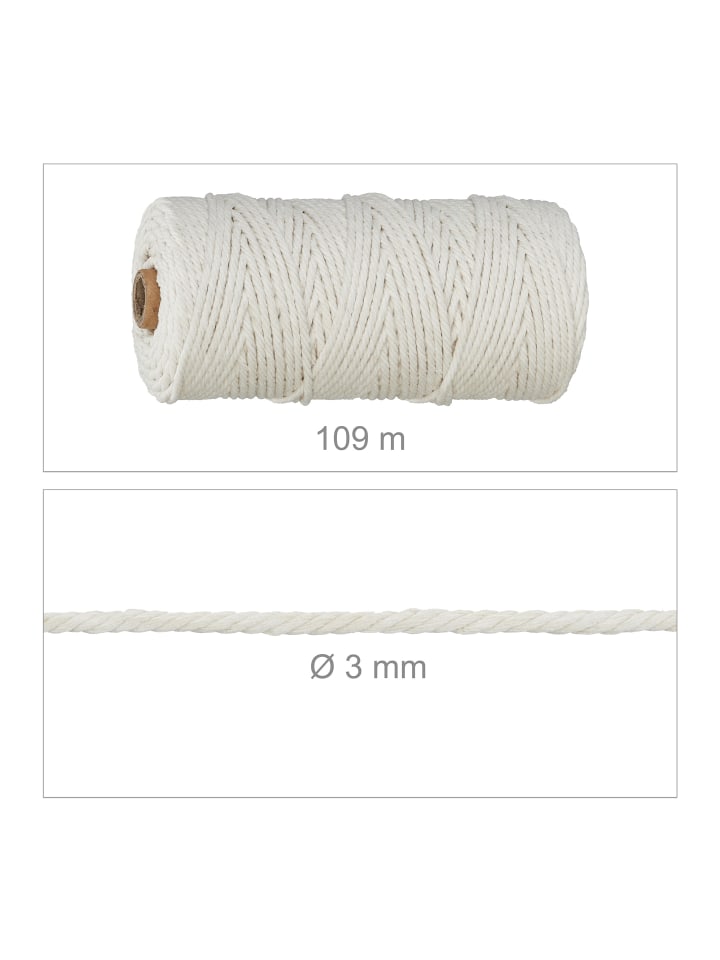 relaxdays 74-tlg. Makramee Set in Weiß/ Natur günstig kaufen onesize
