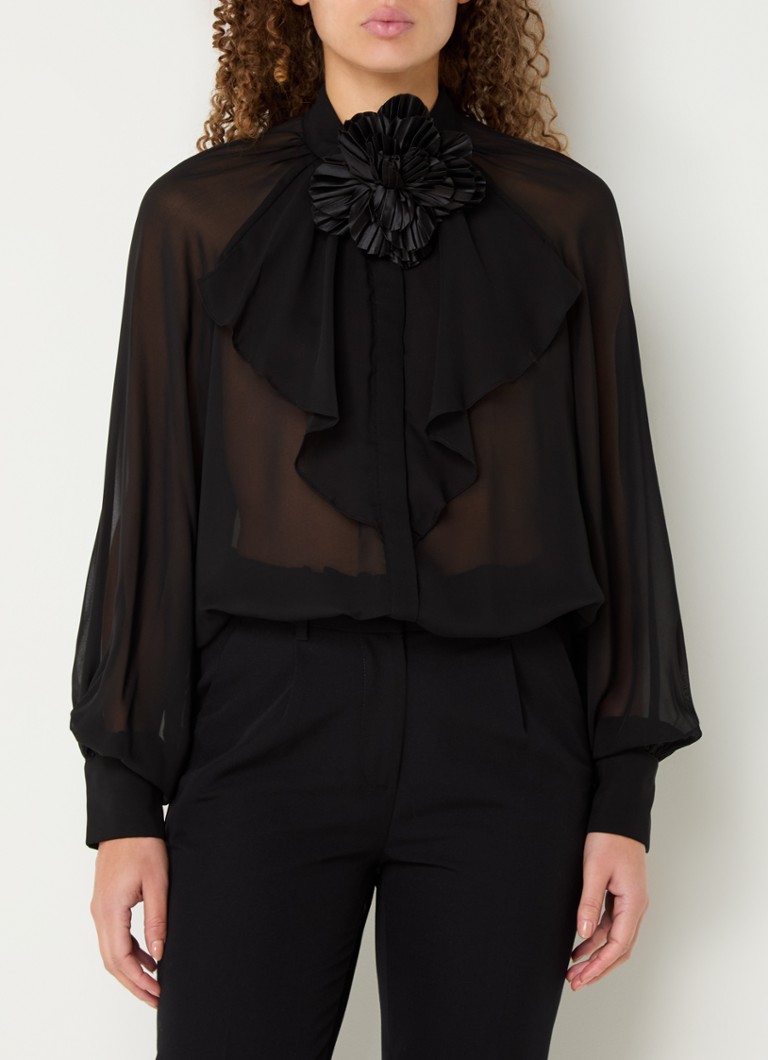 Benetton  Semi-transparante blouse met volant