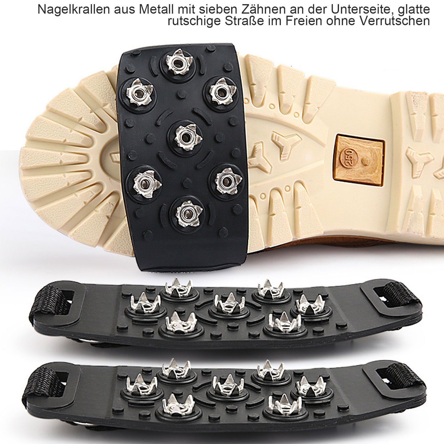 TOPMELON Steigeisen 2paar Schuhspikes Schuhkrallen Silikon Anti-Rutsch-Spikes