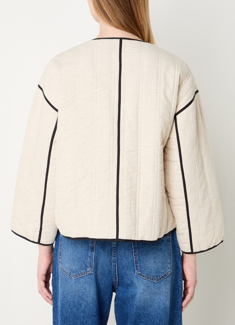Alchemist cinnamon jacket in linen blend with welt pockets