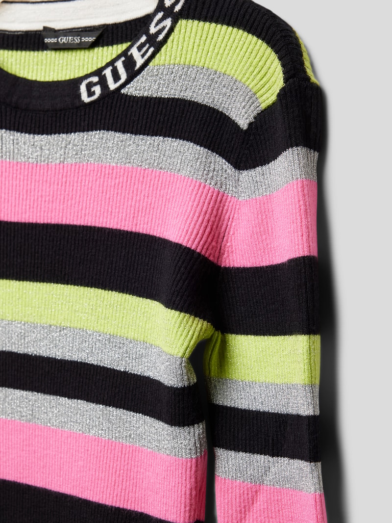 Longsleeve mit Streifenmuster in schwarz