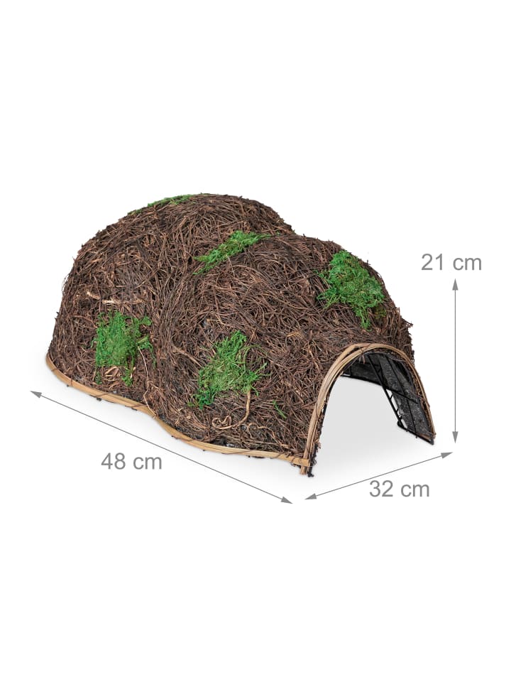 relaxdays Igelhaus in Braun - (B)32 x (H)21 x (T)48 cm günstig kaufen onesize