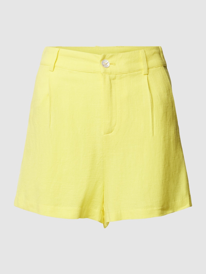 Bermudas mit Knopf- und Reißverschluss in neon gelb