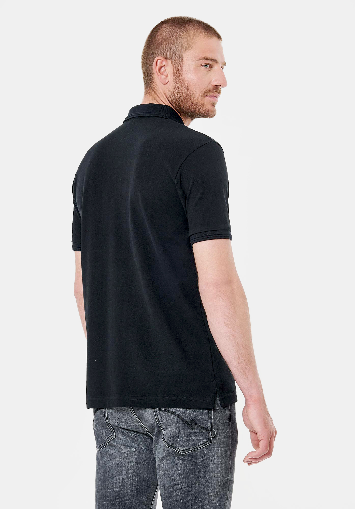 CORTO  Polo noir homme 100% coton bio