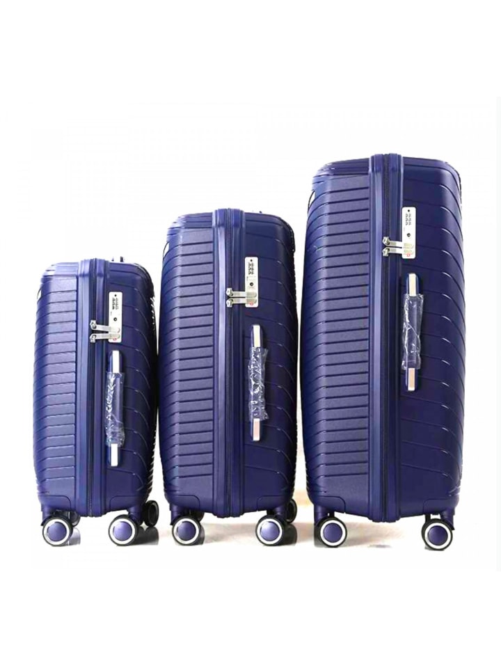 Cheffinger Reisekoffer Koffer 3 tlg Set Trolley Kofferset Handgepäck in Blau günstig kaufen onesize