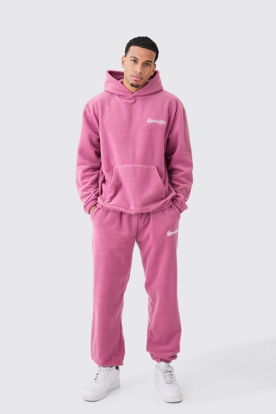 Man Oversized Fleece Hooded Tracksuit