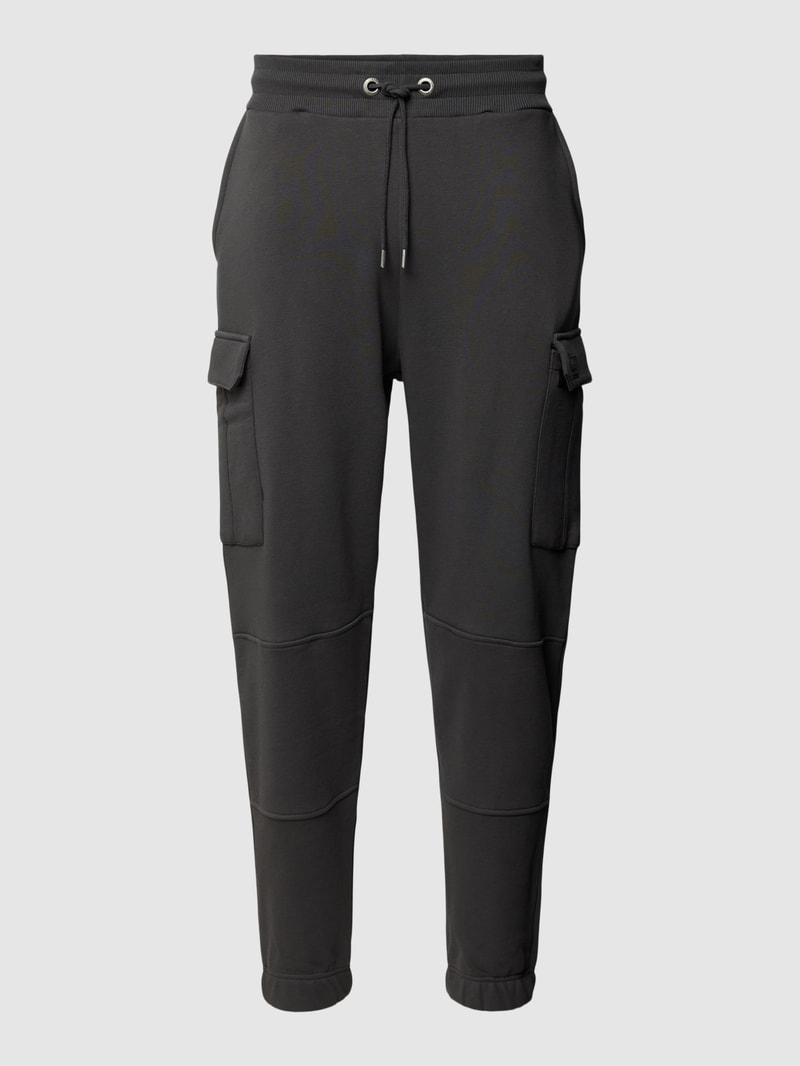Sweatpants mit Cargotaschen in unifarbenem Design in anthrazit