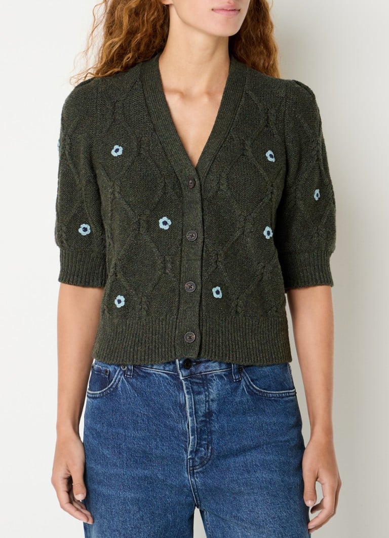 Gilet en grosse maille Rails Isla avec broderie florale