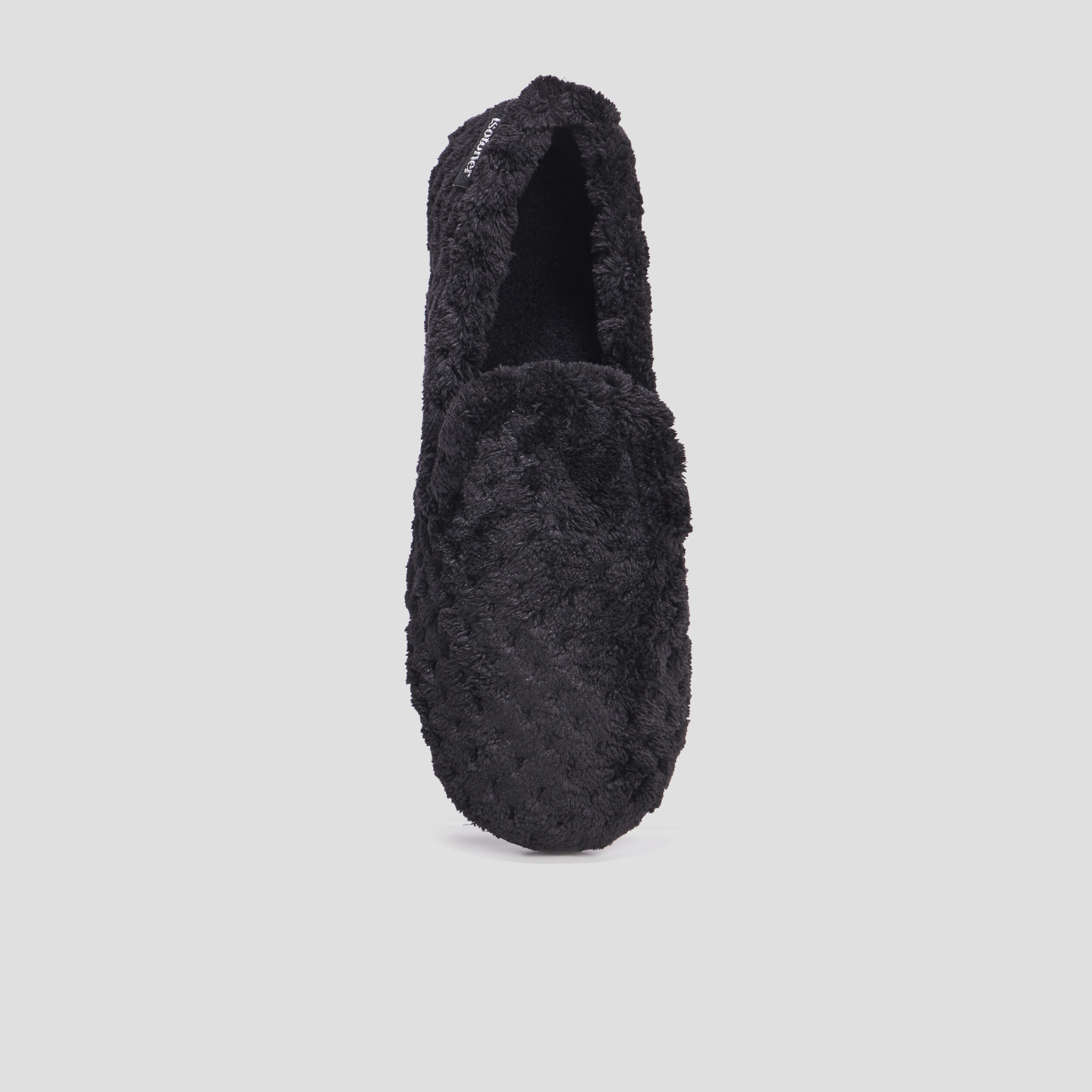 Chaussons charentaises fourrure Isotoner noir femme | La Halle