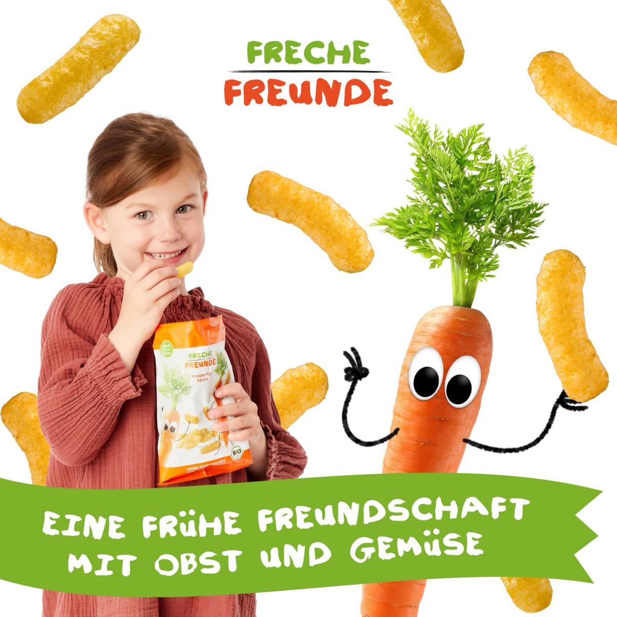 Kindersnack Knusper-Flips Karotte, 30 g