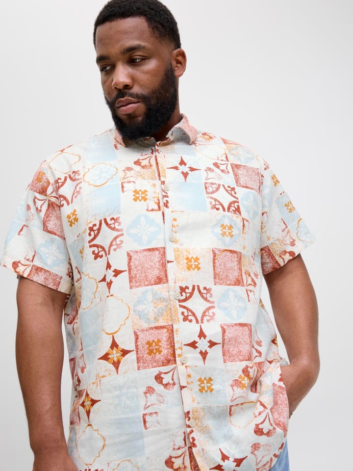 JACK & JONES PLUS Hemd in Cloud Dancer günstig kaufen
