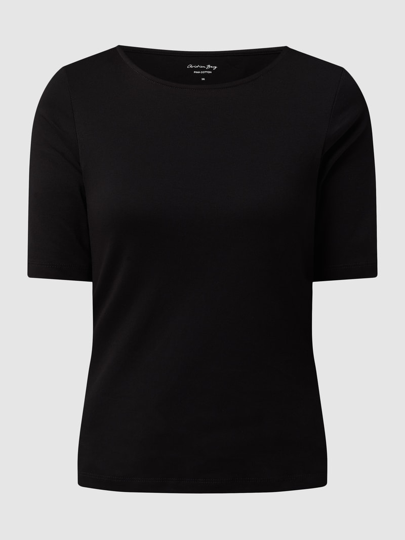 T-Shirt mit 1/2-Arm in schwarz