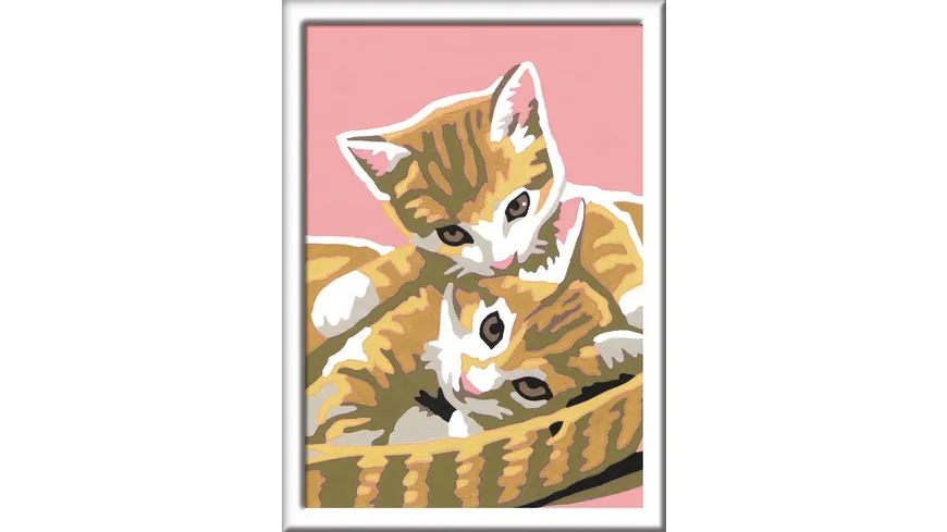 Ravensburger Beschäftigung - Malen nach Zahlen mit farbigen Motivlinien - Katzenbabys