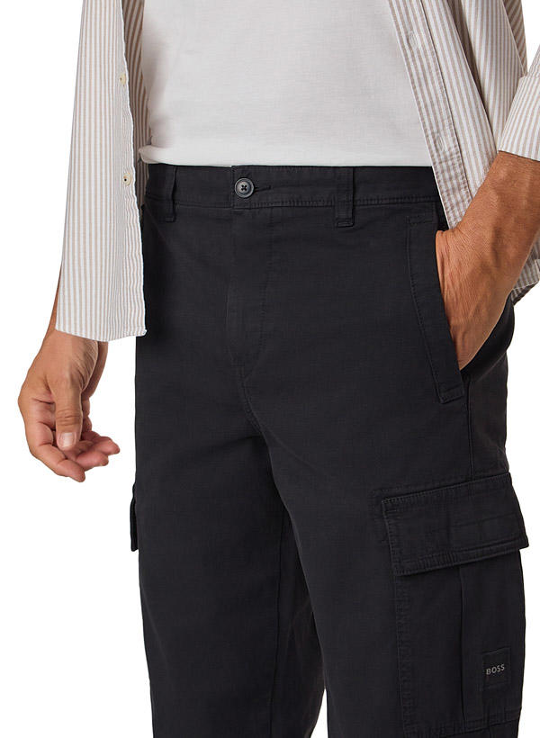 BOSS Orange, Cargohose Sisla, Baumwolle, schwarz