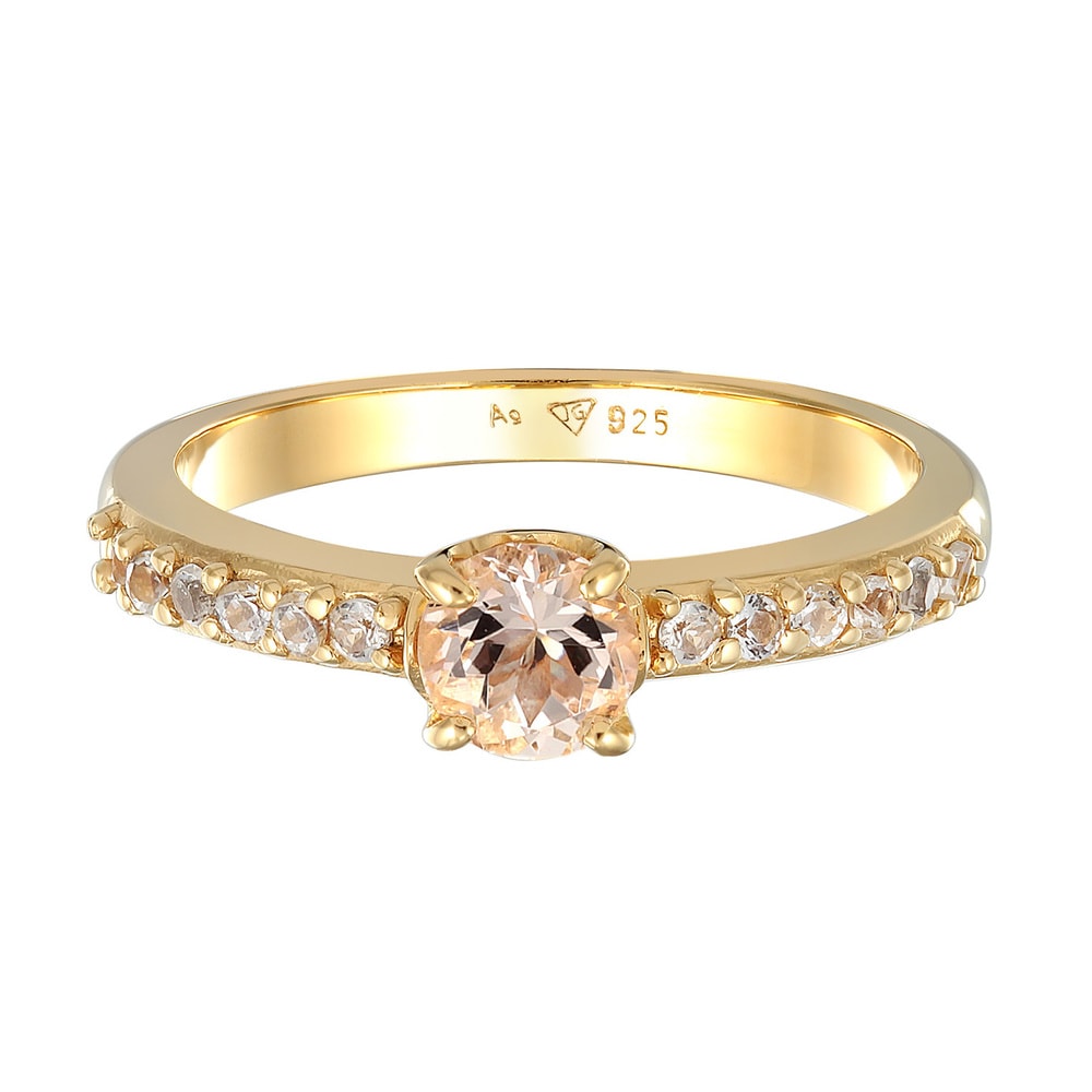 Elli PREMIUM Elli PREMIUM Bague Femmes Bague de fiançailles Elegant avec topaze et morganite e Bague
