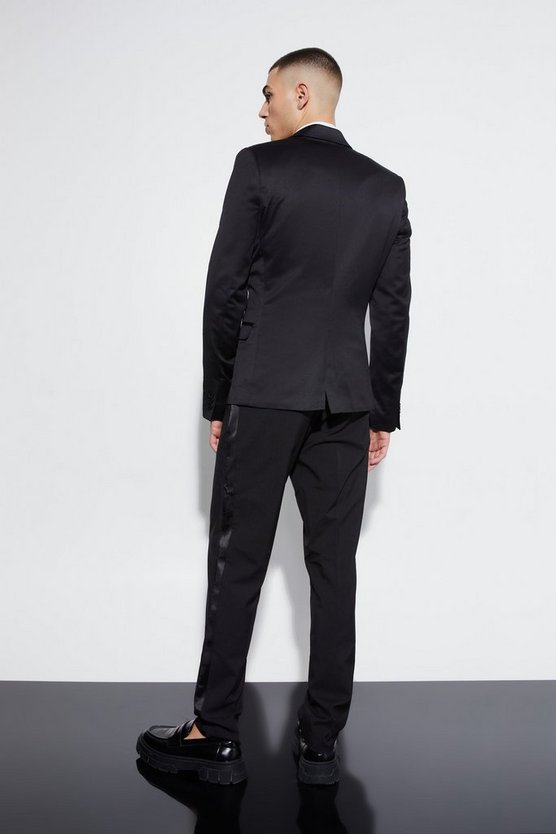 Super Skinny Satin-Anzugjacke