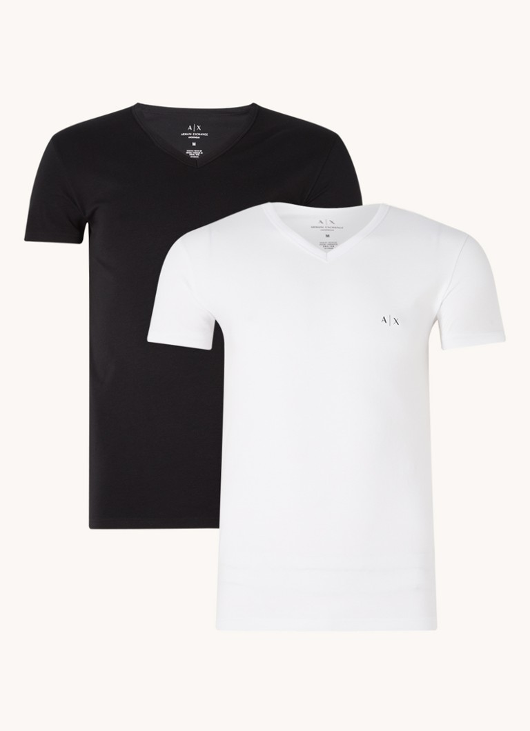 Set di 2 t-shirt con scollo a V Armani Exchange