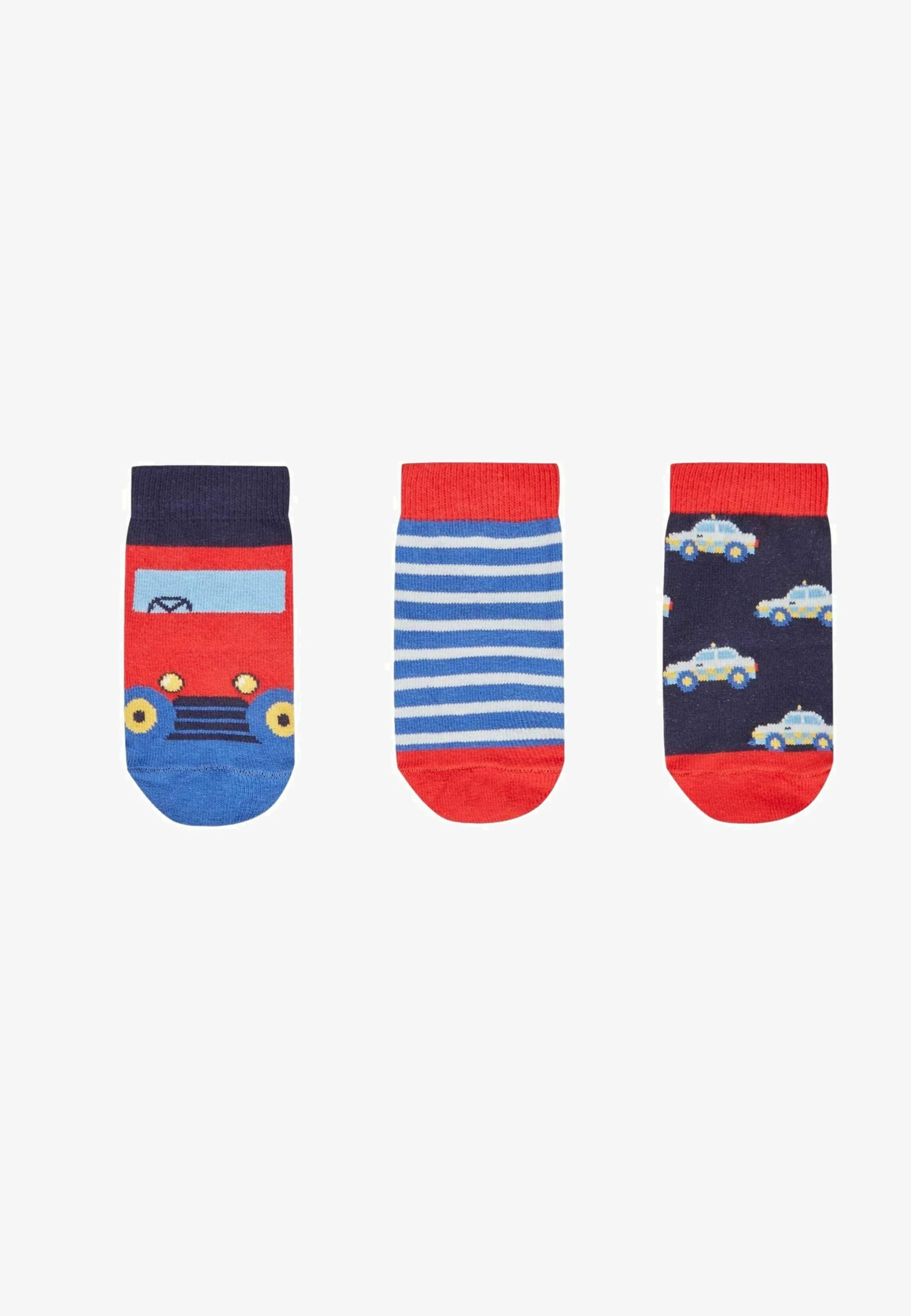 JoJo Maman Bébé 3-PACK VEHÍCULOS DE EMERGENCIA- Calcetines