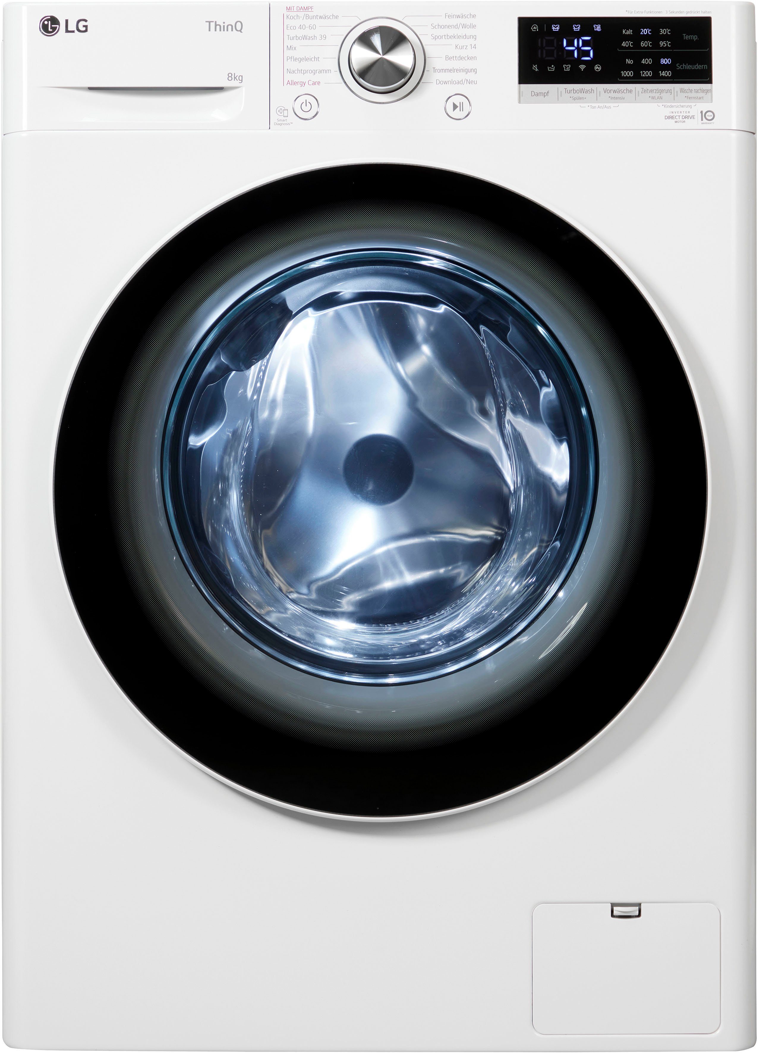 LG Waschmaschine F4WV5080, 8 kg, 1400 U/min, Steam-Funktion