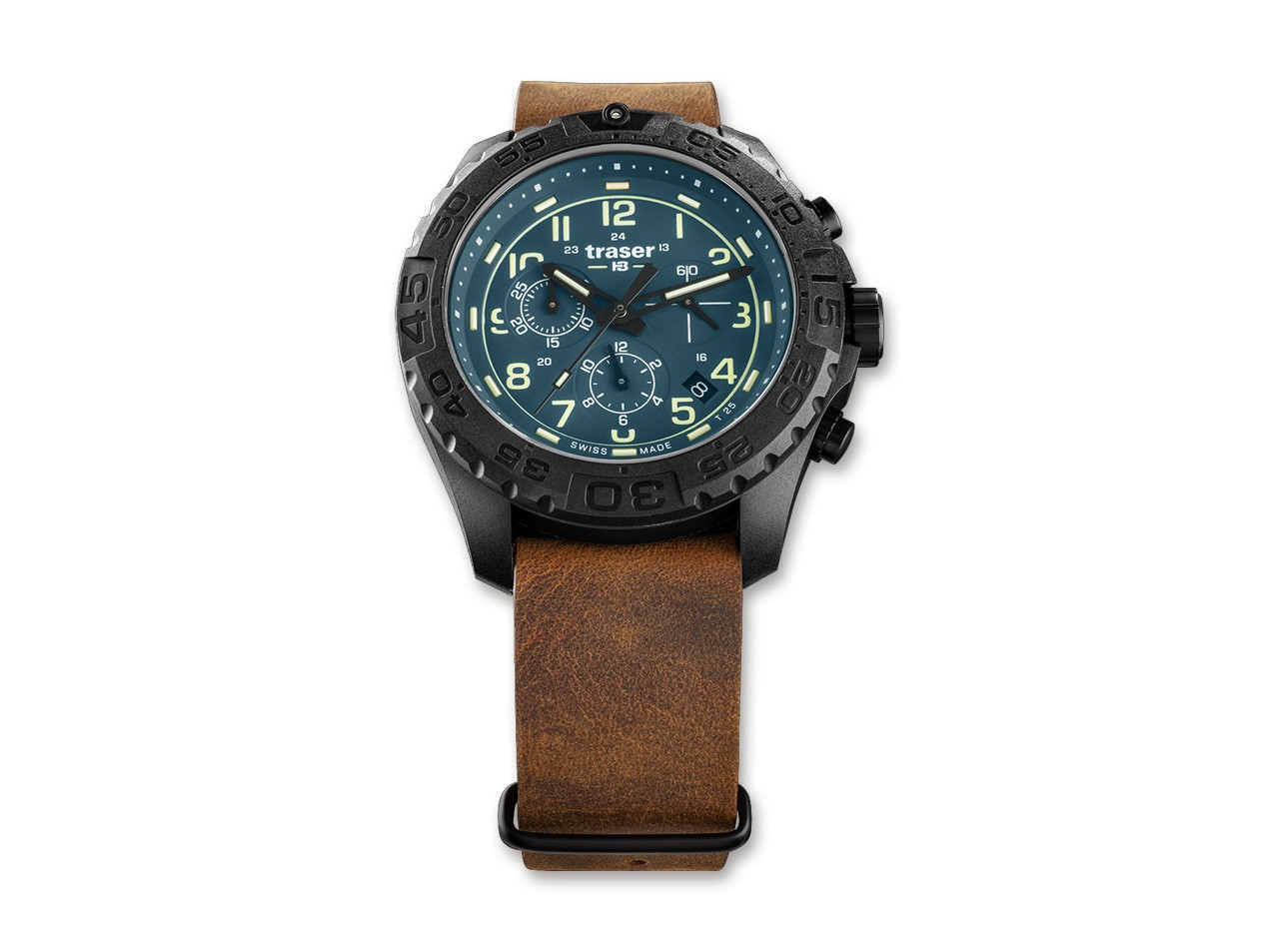 P96 OdP Evolution Chrono Petrol Leder