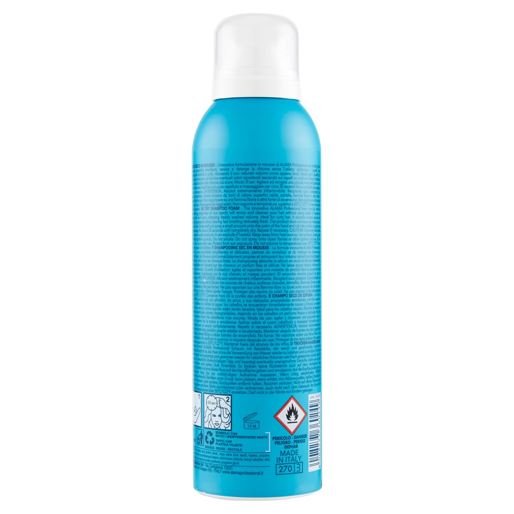 alama professional SHAMPOING SEC MOUSSE VOLUME ET LÉGÈRETÉPOUR TOUS LES TYPES DE CHEVEUX 200 ML SHAMPOOING