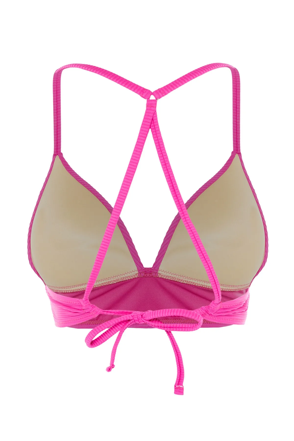 Trendyol Collection  Fuchsiafarbenes Dreieck-Push-Up-Bikinioberteil mit Struktur TBESS21BU0010
