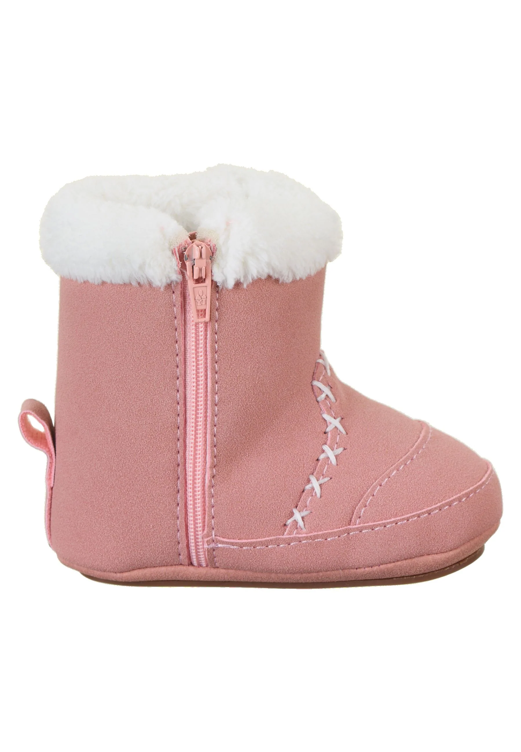 Baby-Stiefel aus Kunstleder uni, rutschfeste Sohle