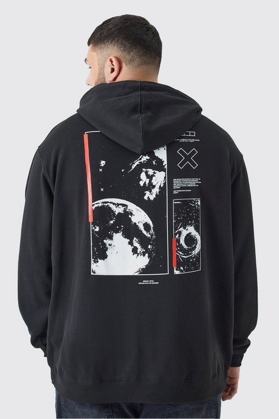 Plus Oversize Hoodie mit Print