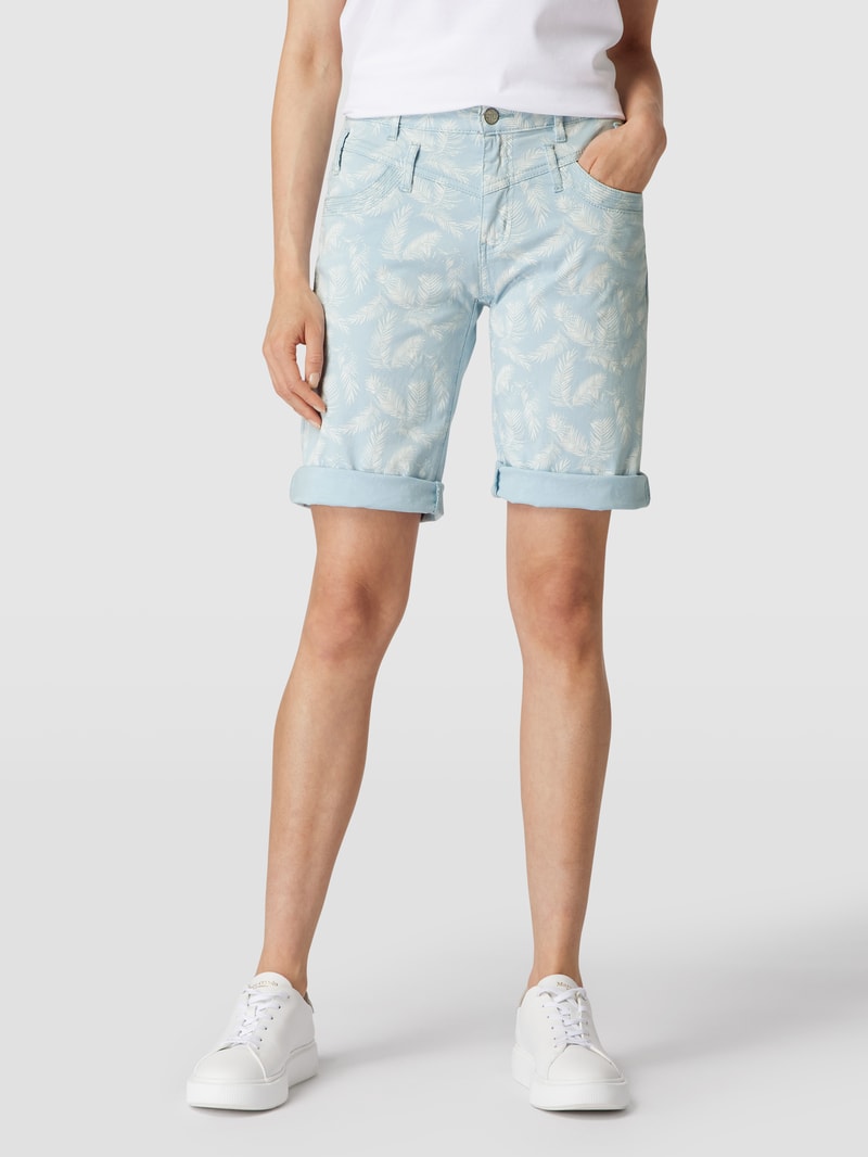 Shorts mit floralem Allover-Muster in bleu