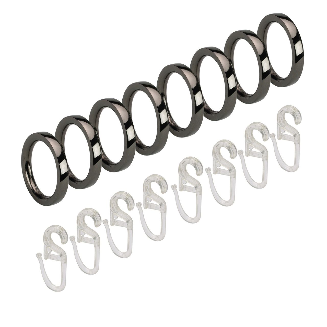 Bella Casa Gardinenring, Ring für Stilstange Gardinenstange Profilrohr 16 mm Ø, titan