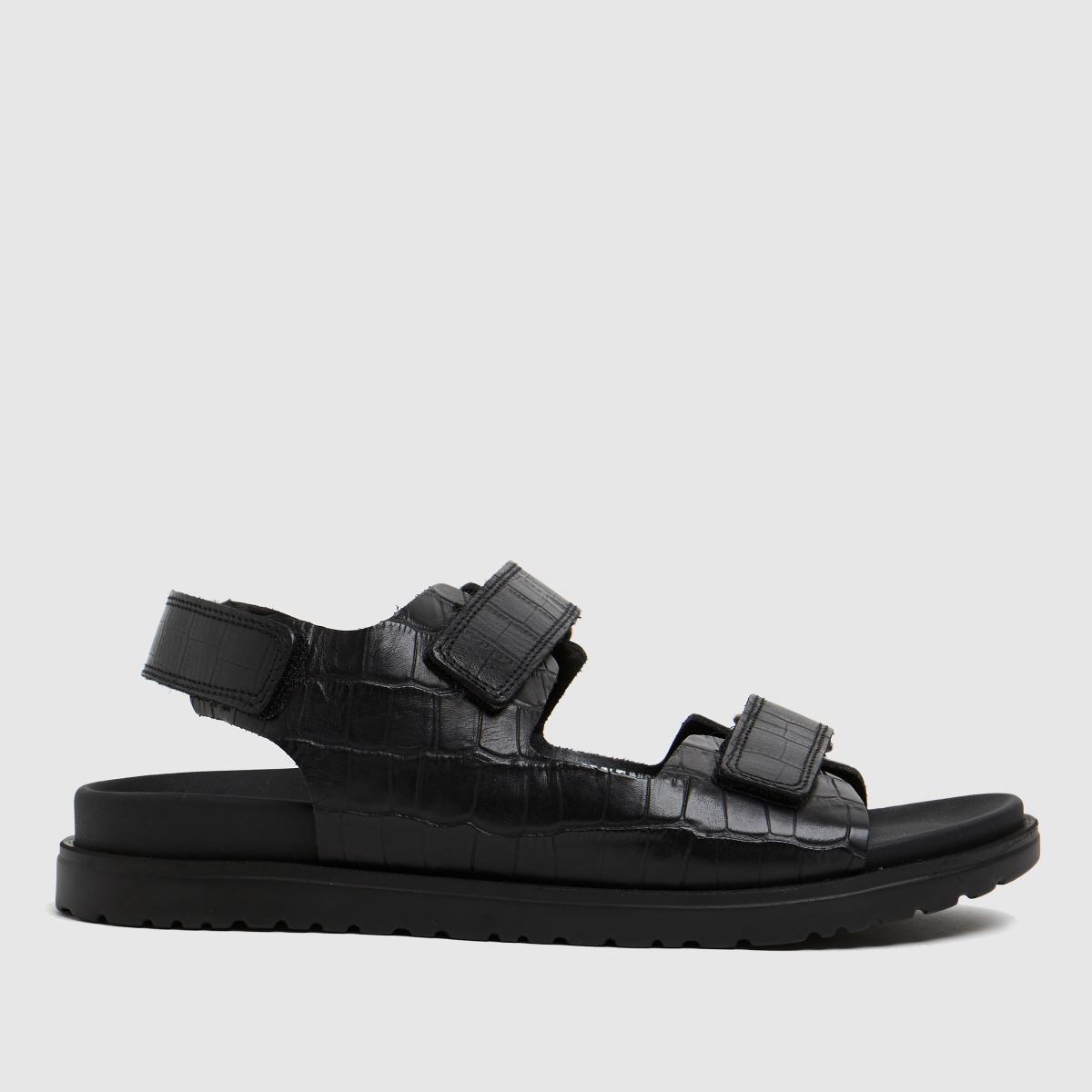 schuh the edit precious sandali iz krokodiljega usnja v črni barvi