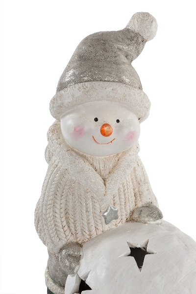 MyFlair Schneemann m/Schneekugel mit LED Beleuchtung