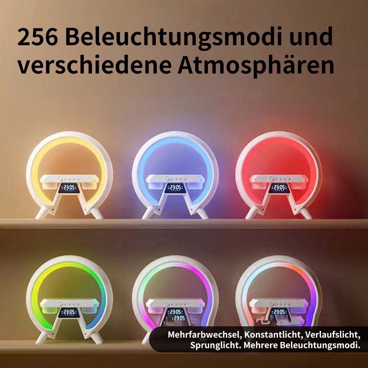 Hikeren Wecker Wecker Lautsprecher mit Umgebungslicht,Mehrere Lichteffekte Geeignet als Weihnachts- und Geburtstagsgeschenk