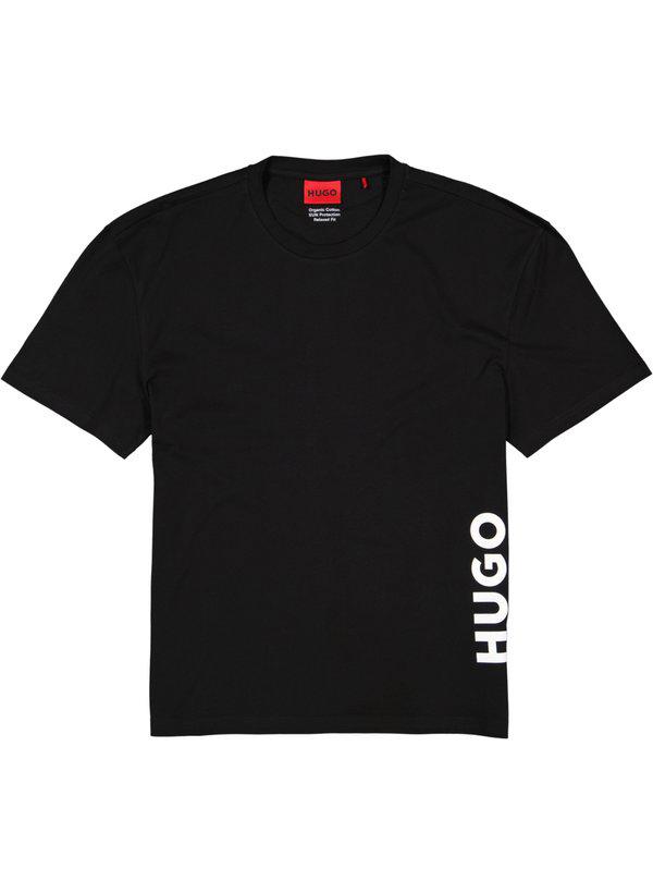 HUGO, T-Shirt, Relaxed Fit, Bio Baumwolle, schwarz