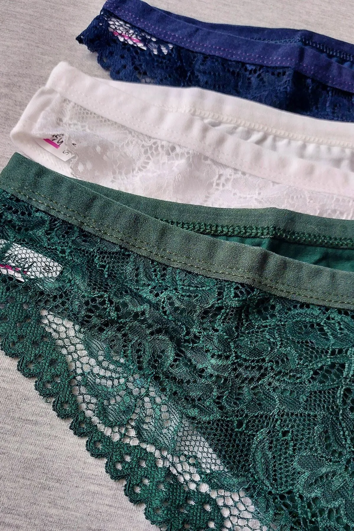 Sensu  Damen - Brasilianische Höschen mit Spitzenrücken, 5er-Set - Kts2014