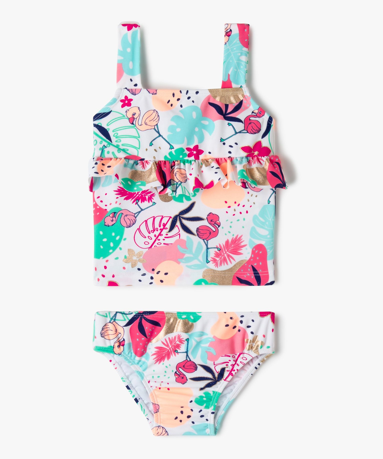 Maillot de bain bébé fille tankini imprimé fluo et détai... imprime | GEMO