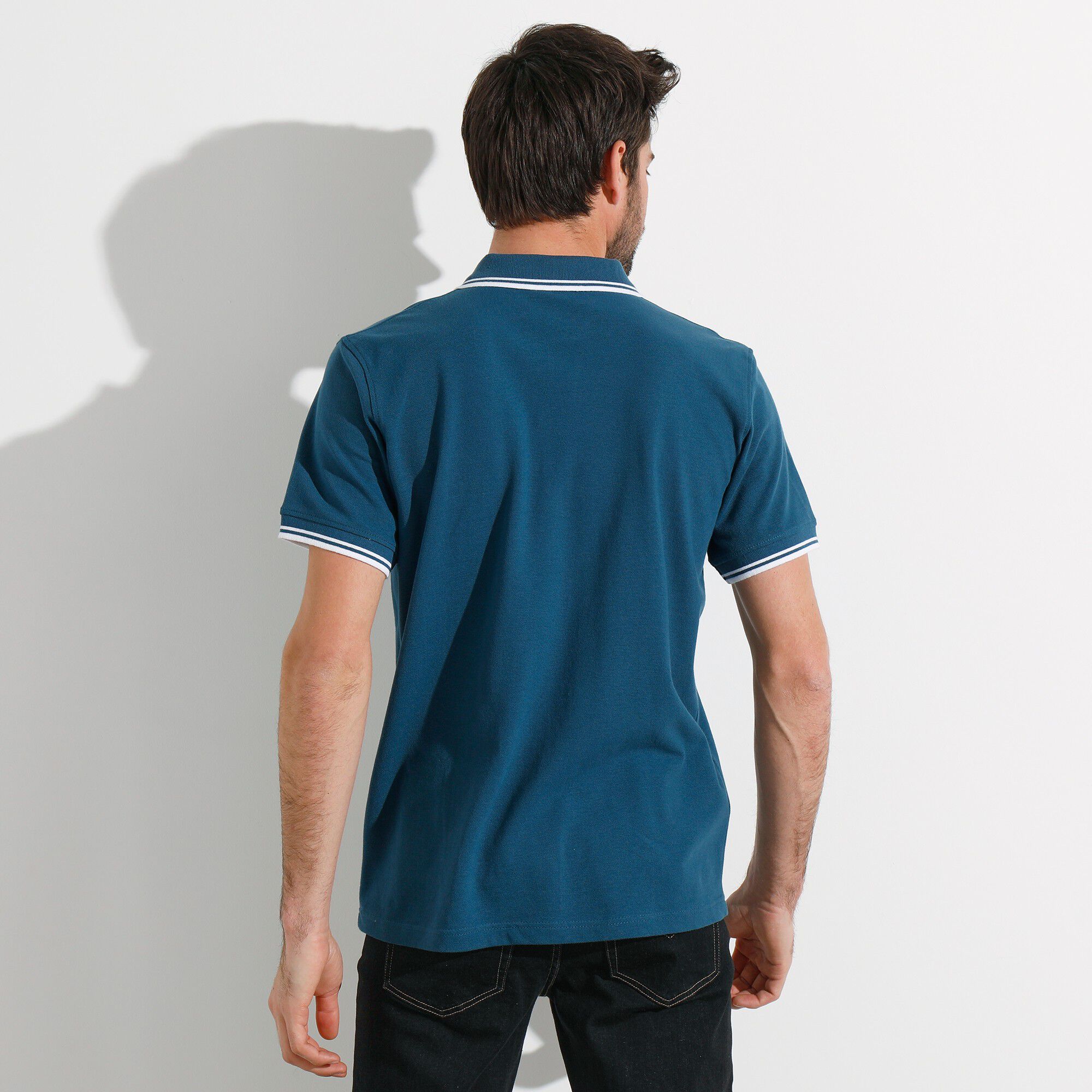 Polo uni maille piquée manches courtes